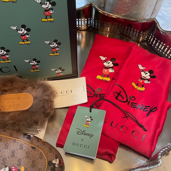GUCCI X DISNEY Mini Vintage GG Supreme Monogram Mickey Mouse Fur Womens 37.5 - Picture 11 of 16